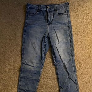 Womens American eagle medium wash curvy super high rise jegging crop